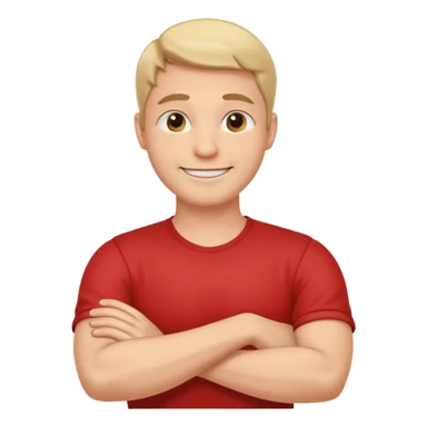 arms crossed holding neck laughing guy sticker