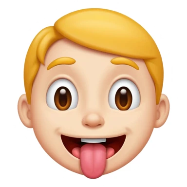 Goofy face with tongue out  sticker