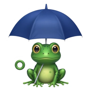 Frog hold dark blue umbrella sticker