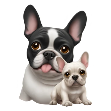 French bulldog with a grandma sticker