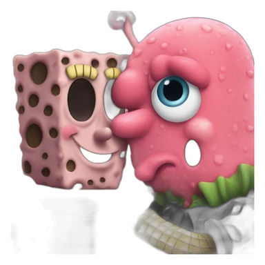 spongebob and patrick kissing sticker