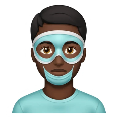 black hair man, Skincare  face mask , alovera on eyes sticker