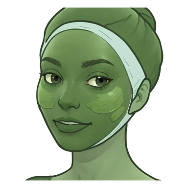 a figure skater girl wearing a moisturizing face mask sticker