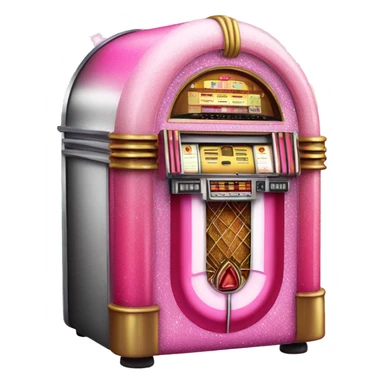 Pink ombré jukebox with glitter  sticker