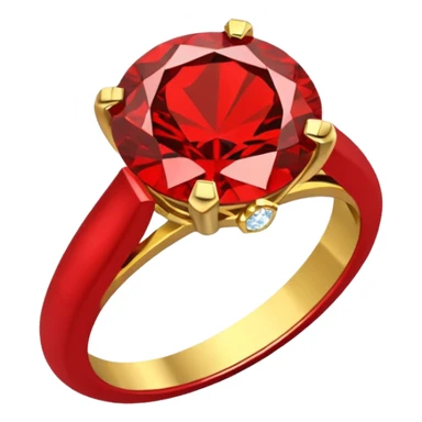 anillo de compromiso dorado con la gema roja sticker