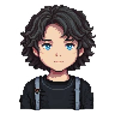 boy with slightly wavy hair sticker