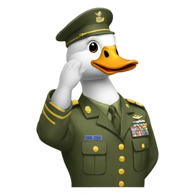 military goose saluting sticker