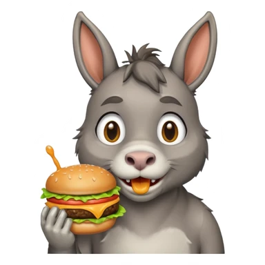shit dripping of  donkey cat eating hamburgers sticker