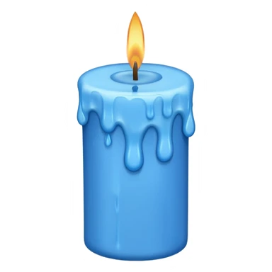 Dripping blue candle held diagonal wax dripping down sticker