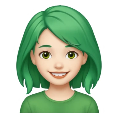 girl with green hair clip sticker