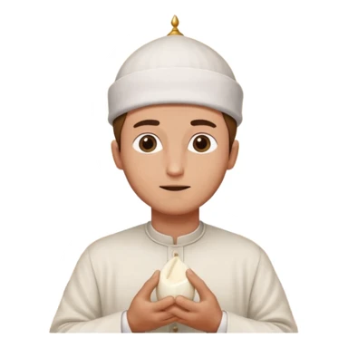 some guy eating 1kg of mozzarella, make it nepalese, more brown, slightly less brown, in a mosque, praying sticker