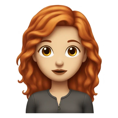 Girl with long red hair, hazel eyes and kissy lips sticker