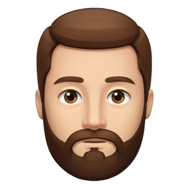 man with long straight hair and beard no mustache sticker