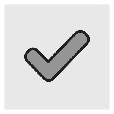 minimalist check mark icon on light gray background sticker