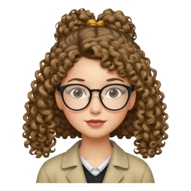 hija con gafas y cabello rizos con una coleta alta sticker