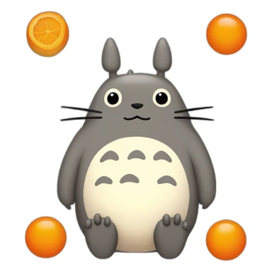 totoro in orange ring sticker