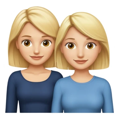 i want an emoji with 2 longue hair blonde girls like the movie "the holiday" They are not touching each other. One is Cameron Diaz, the tother Kate Winslet. They are same height. sticker