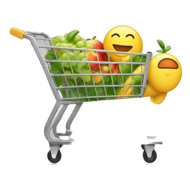 product cart with a smile sticker