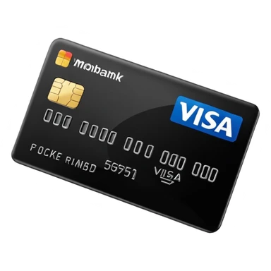 create a black bank card, which called Monobank, visa minalism 3d style sticker