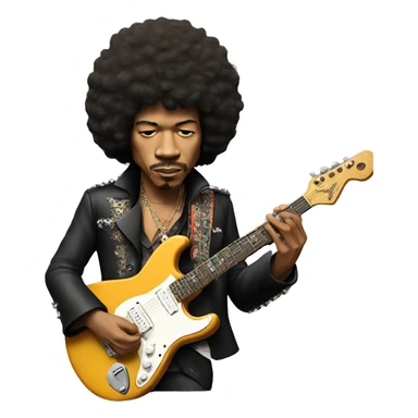Jimi hendrix playing guitar sticker