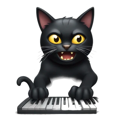 angry cartoon black cat smashing keyboard sticker