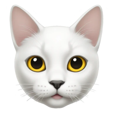 White cat with black spots and yellow eyes sticker