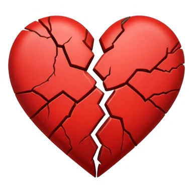 broken heart with a crack in the middle sticker