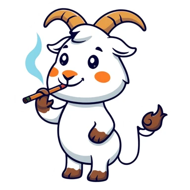 goat smoking a blunt sticker