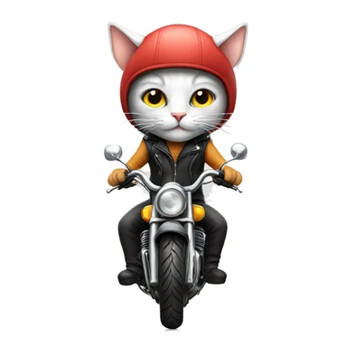 Cat at biker  sticker