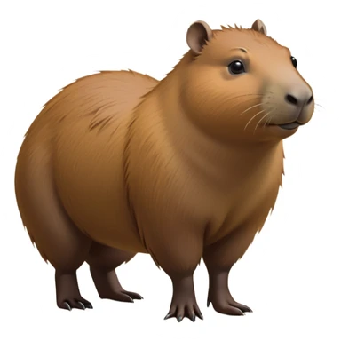 cinematic-capybara-realistic-full-body-on-all-fours-emoji,-plump-and-relaxed-body-soaking-in-the-warm-sun,-short-brown-fur-slightly-ruffled,-head-tilted-dramatically,-calm-expressive-eyes-exuding-serene-wisdom,-simplified-yet-realistic head tilted confidently staring at the camera in a comical way sticker
