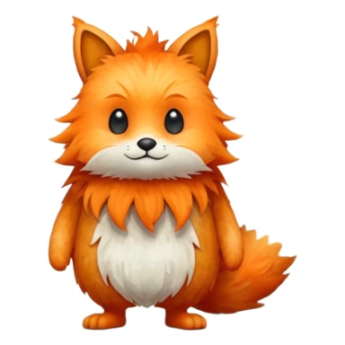 watercolor furry creature in a misty forest sticker