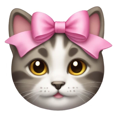 Cute cat with a pink bow sticker