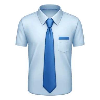 men's blue tie on white shirt, minimalism, no emojis or faces, iOS emoji style sticker