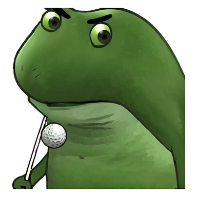 Penguin golfing sticker