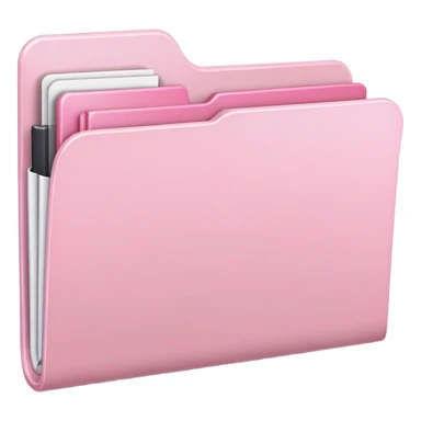 Mac folder icon in extremely light pink, almost white with just a hint of pink, very pale pink color sticker