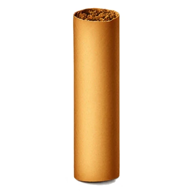 Create an emoji of a rolled herbal cigarette with a glowing tip, featuring light brown paper and a smooth cylindrical shape sticker