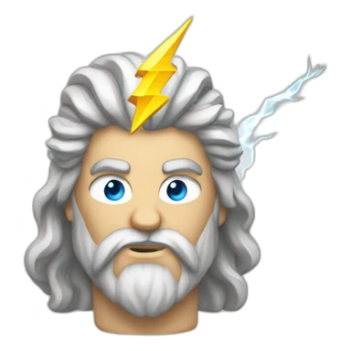 zeus with lighning bolt in hand browser emoji style sticker