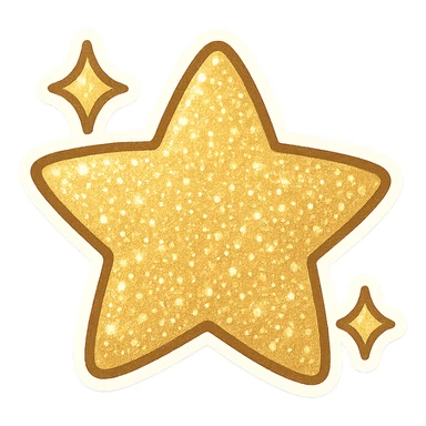 glitter object sticker