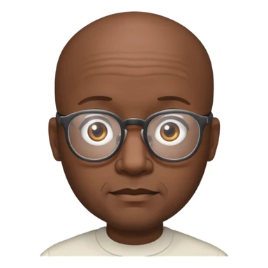 Balding black man with glasses sticker