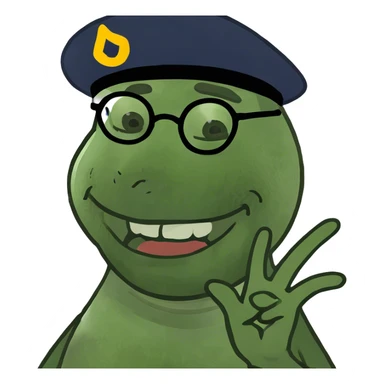 A person doing the choking symbol, laughing ￼ sticker