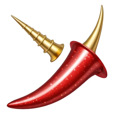 red glitter horn sticker