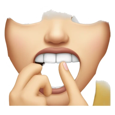 girl's hand in 2 side of mouth  sticker