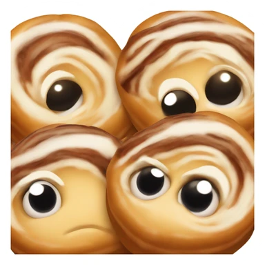 cinnamon bun with cute eyes sticker