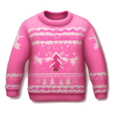 Realistic isolated pink ugly Christmas sweater. sticker