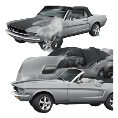 covertable mustang grey car sticker
