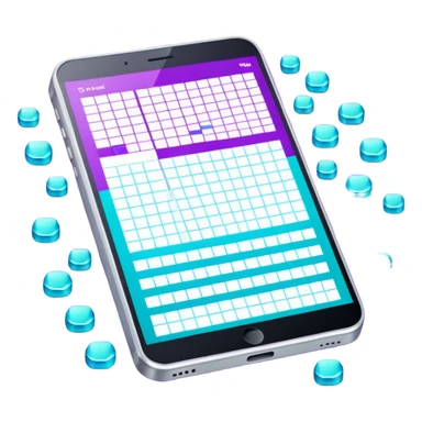 Glitter Purple and Cian spreadsheet sticker