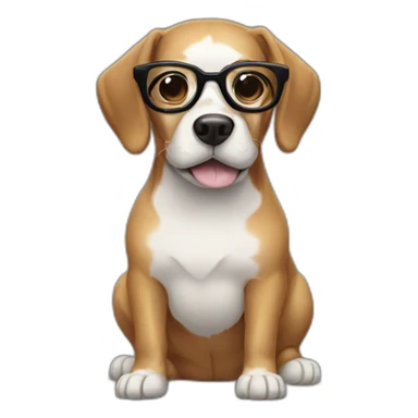 A dog wearing black glasses  sticker