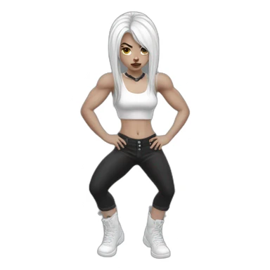 Muscle white goth girl sticker