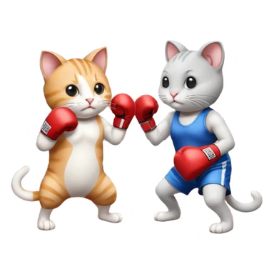 Cat fighting mouse in boxing ring sticker