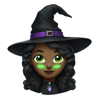 Beautiful witch with a black cat and green eyes sticker
